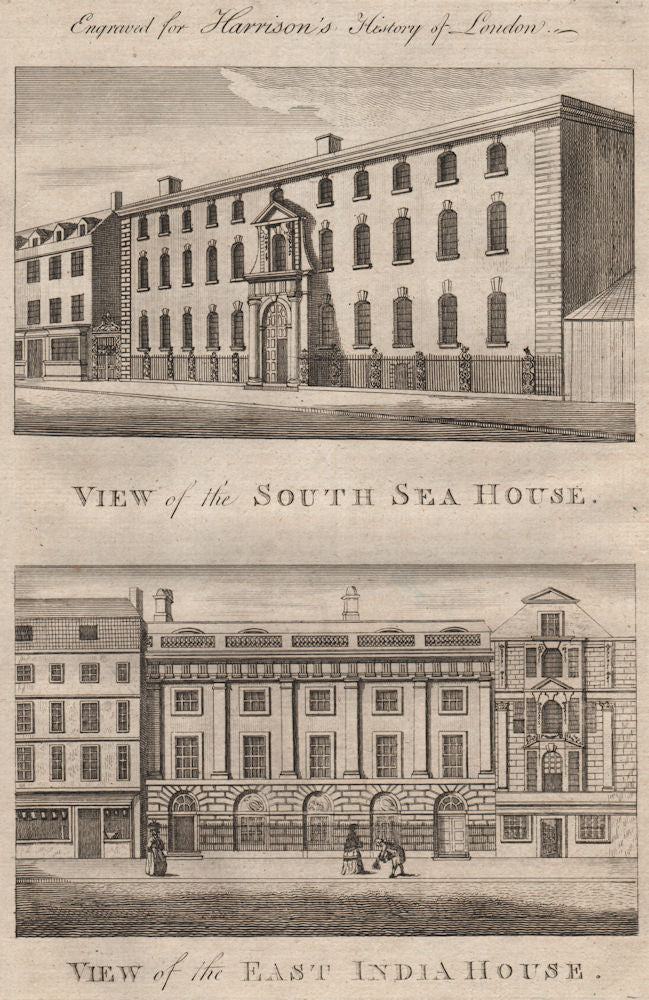 CITY OF LONDON South Sea House East India House Financial bubbles. HARRISON 1775
